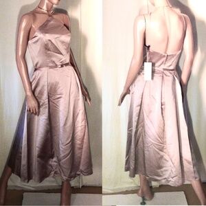 David Tutera/GATHER & GOWN 539 Tea Length Fit/Flare Bridesmaid Dress Topaz~10